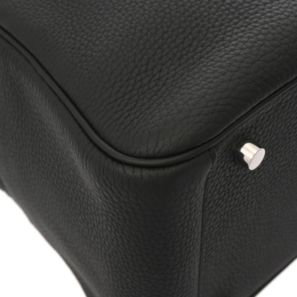 HERMES Lindy 30 Black U Stamp (circa 2022) Women's Taurillon Clemence Leather... - Picture 6 of 11